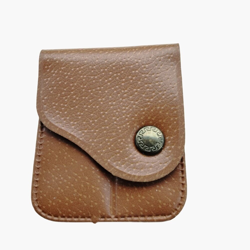 Vintage Argus Brown Plastic Pouch Brass Snap Closure Divided Camera Part Bag